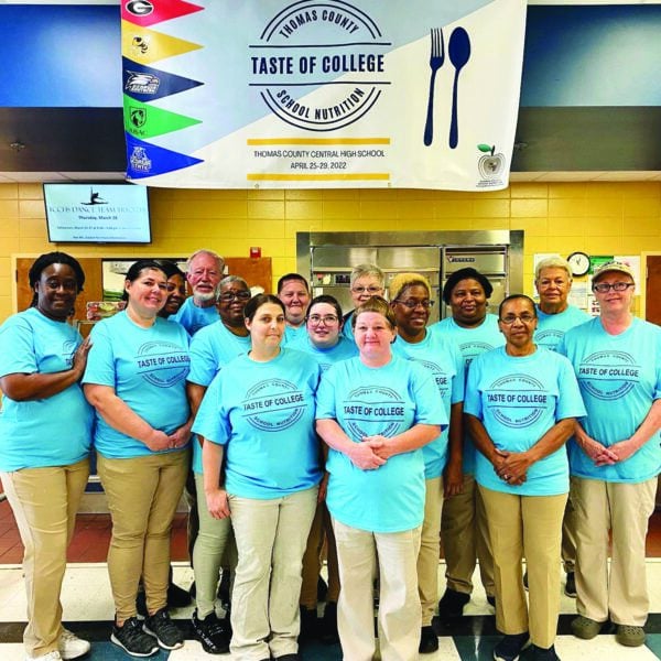 Group of school nutrition professionals gathered at Thomas County Taste of College